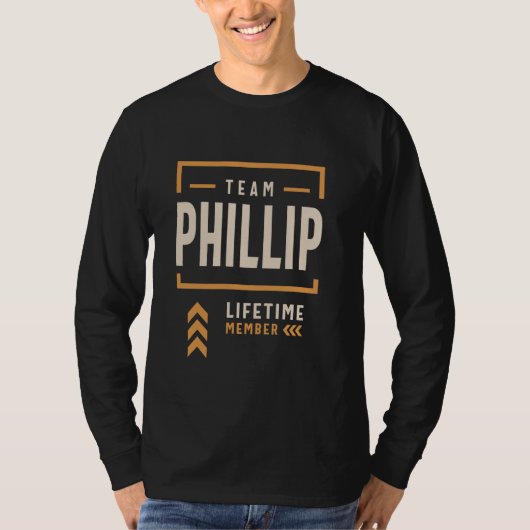 チーム・フィリップ生涯会員おもしろい名フィリップ Tシャツ (正面)