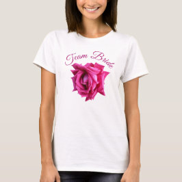 チーム ブライドのピンクのバラの花のプリントのハッピーな女子会 Tシャツ