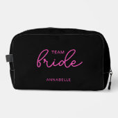 チーム ブライド ウェディング ブラックとピンク ブライズメイド ドップキット (正面)