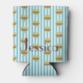 チーム ブライド ティール＆ゴールド ブライダルパーティー ブライズメイド 缶クーラー (正面)