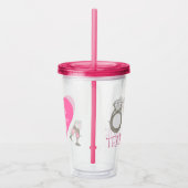 チーム ブライド ピンク シャンパン ダイヤモンド リング 結婚式 アクリルタンブラー (右)