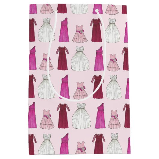 チーム ブライド ブライズシャワー バチェロレッテ パーティー ドレス ミディアムペーパーバッグ (正面)