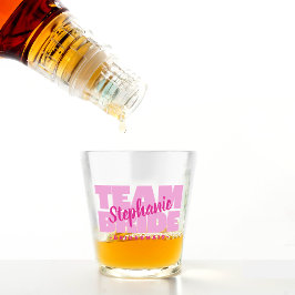 チーム ブライド ブライズメイド ネーム ピンク ギフト ショットグラス