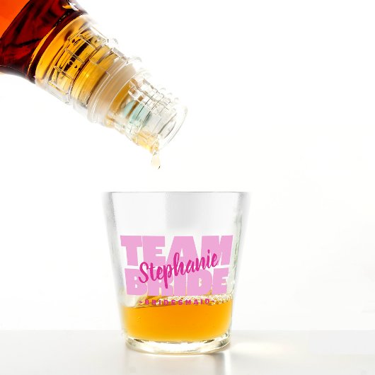 チーム ブライド 花嫁の仲間 名前 花嫁の友達 ピンク ギフト ショットグラス