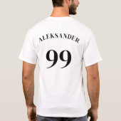 チーム ロゴ 名前 背番号 シンプル モダン スポーツ Tシャツ (裏面)