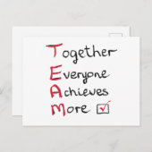 チーム – 全員がより多くを達成 ポストカード (正面/裏面)
