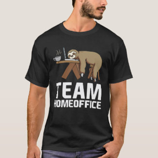 チーム 在宅オフィス 眠れるナマケモノ 在宅勤務 2021 Tシャツ