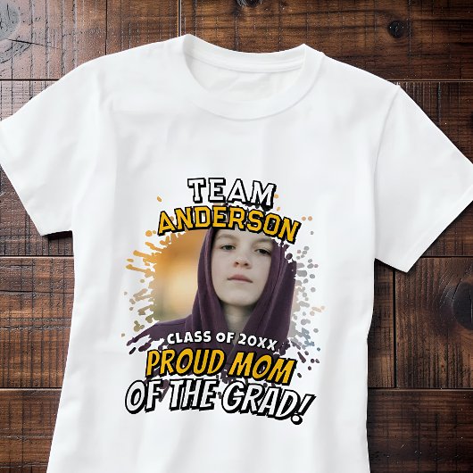 チーム[氏名] 卒業おめでとうフォトTシャツ Tシャツ