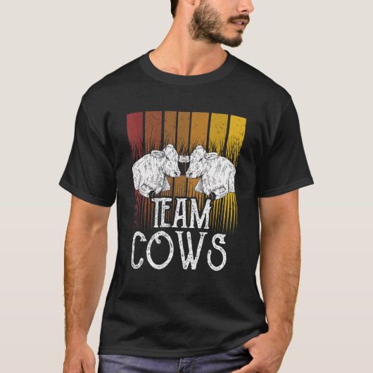 チーム 牛 動物 牛飼い Tシャツ (正面)