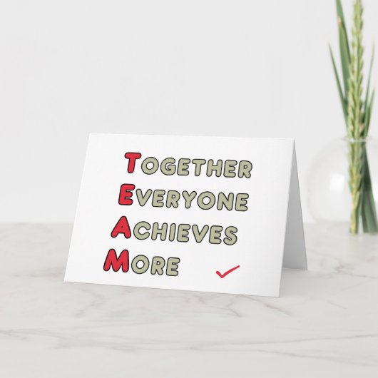 チーム – 皆でより多くの成果を達成 カード (正面)
