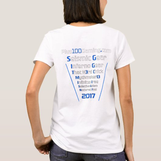 チーム +100つの賭博のTシャツ2017レディース Tシャツ (裏面)
