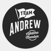 チームAndrew Lifetimeメンバー ラウンドシール (正面)