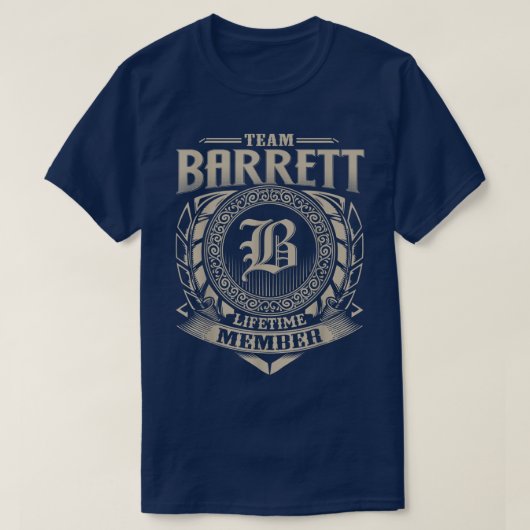 チームBARRETTライフタイムメンバーヴィンテージBARRETT Famil Tシャツ (デザイン正面)