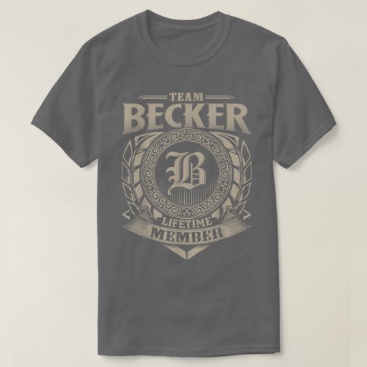 チームBECKERライフタイムメンバーヴィンテージBECKERファミリー Tシャツ (デザイン正面)