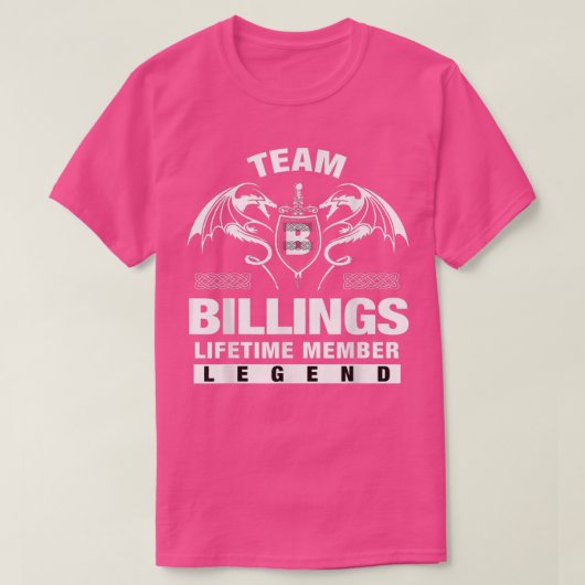 チームBILLINGS生涯会員ギフト Tシャツ (デザイン正面)