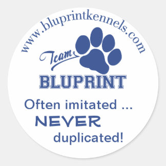 チームBluPrintステッカー:よく模倣Never Dup... ラウンドシール