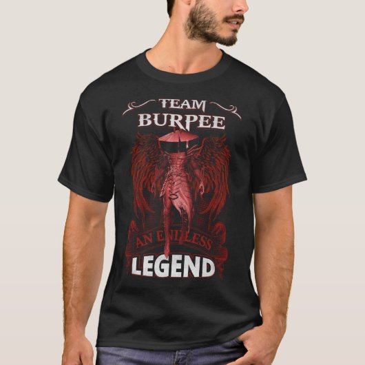 チームBURPEE – 無限の伝説 Tシャツ (正面)