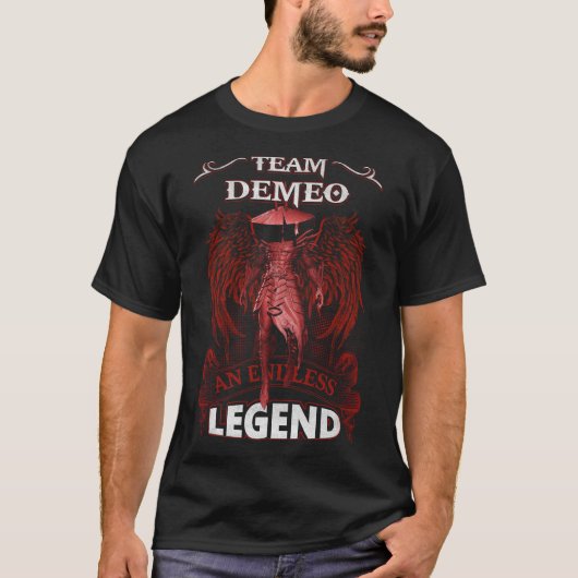 チームDEMEO – 無限の伝説 Tシャツ (正面)