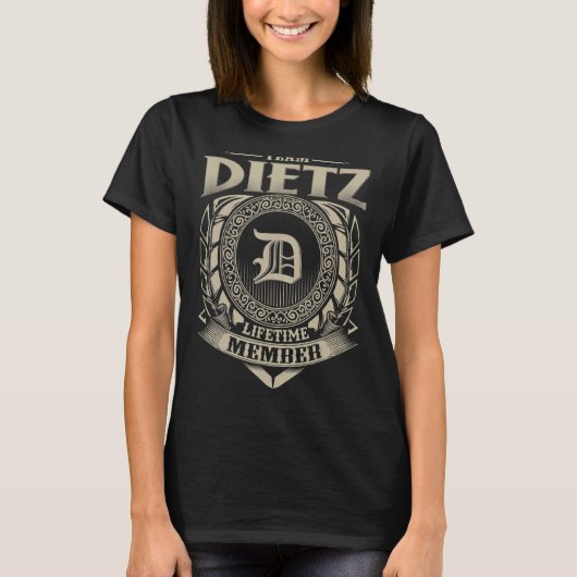 チームDIETZライフタイムメンバーヴィンテージDIETZファミリー Tシャツ (正面)