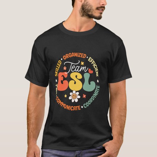 チームESL先生第二言語クルーとしての英語 Tシャツ (正面)