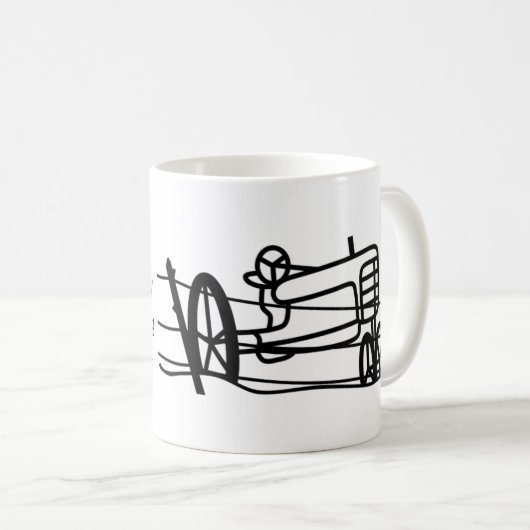 チームFencerowの旧式なトラクターの引き コーヒーマグカップ (正面右)