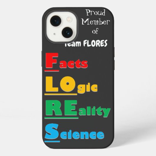 チームFLORES – 事実、論理、現実、科学 iPhoneケース (裏面)