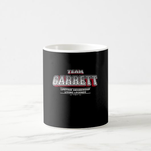 チームGARRETTファミリ姓名メンバー コーヒーマグカップ (中央)
