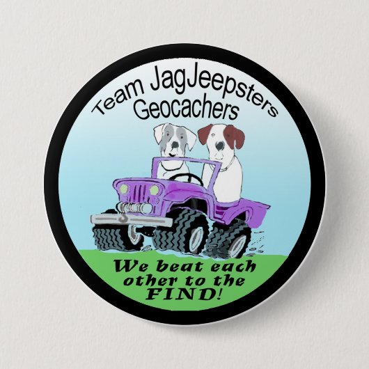 チームJagJeepsters Geocachingのバッジ 缶バッジ (正面)