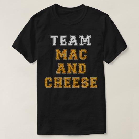 チームMacとチーズ好おもしろいき食べお気に入りの物フーモ Tシャツ (デザイン正面)