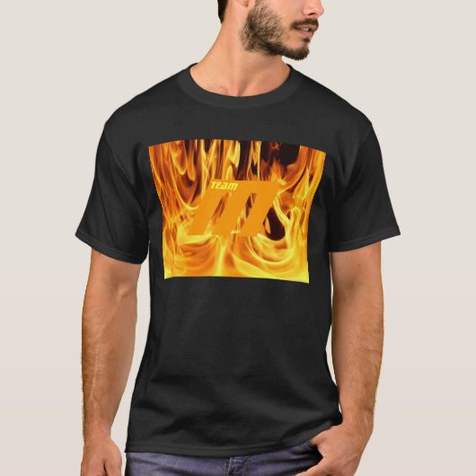 チームMcLlarkyの火のTシャツ(オレンジ"M") Tシャツ (正面)
