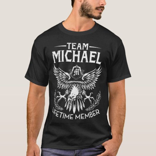 チームMICHAELライフタイムメンバーの姓 Tシャツ (正面)