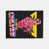 チームNoカルブフラミンゴジムウエイトリフティングボディビル フリースブランケット (正面(横))