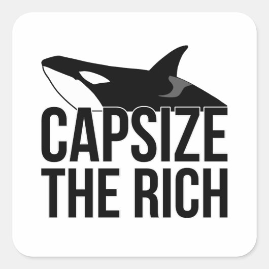 チームOrca "Capsize The Rich"スクエアステッカー スクエアシール (正面)