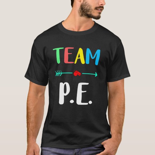 チームP.E.スクール先生PE先生ストロングフィジカ Tシャツ (正面)