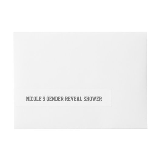 チームPINKまたはBLUEジェンダーが赤ちゃんのシャワーを明らかにする ラップアラウンド宛名ラベル (正面)