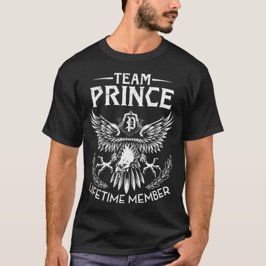 チームPRINCEライフタイムメンバーの姓 Tシャツ (正面)