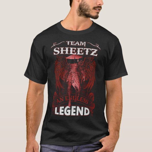 チームSHEETZ – 無限の伝説 Tシャツ (正面)