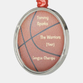 チームSpirit_Basketballのtexture_Hoopsの恋人の賞 メタルオーナメント (左)