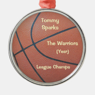 チームSpirit_Basketballのtexture_Hoopsの恋人の賞 メタルオーナメント