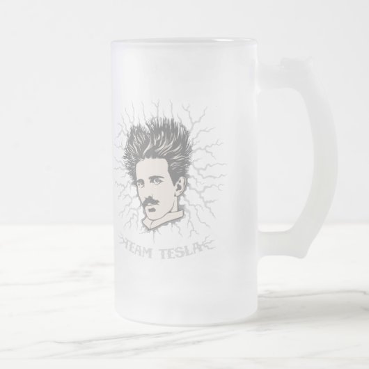 チームTeslaの空電の毛 フロストグラスビールジョッキ (右)