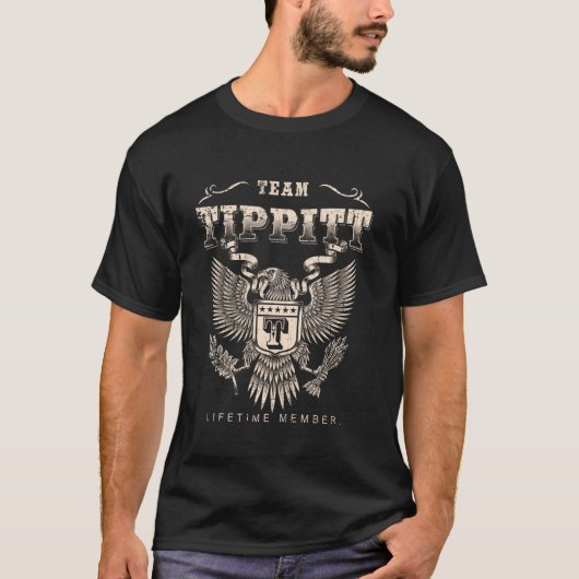 チームTipittライフタイムメンバ – Tipitt名 Tシャツ (正面)