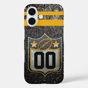 チームUSAスポーツブラック&金ゴールドピッツバーグサッカー iPhone 16ケース