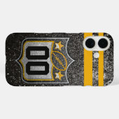 チームUSAスポーツブラック&金ゴールドピッツバーグサッカー Case-Mate iPhoneケース (裏面 (横))