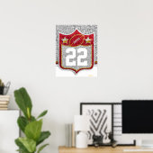 チームUSAスポーツレッドと金ゴールドカレッジサッカー ポスター (ホームオフィス)