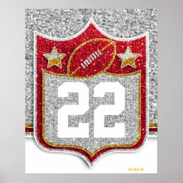 チームUSAスポーツレッドと金ゴールドカレッジサッカー ポスター