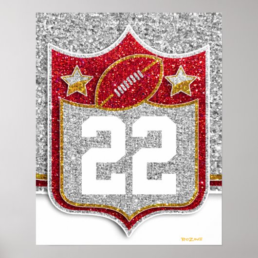 チームUSAスポーツレッドと金ゴールドカレッジサッカー ポスター (正面)