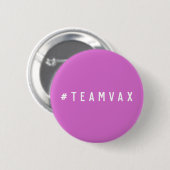 チームVax | Pink Proワクチン接種ハッシュタグ 缶バッジ (正面&裏面)