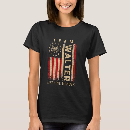 チームWALTER LIFETIMEメンバー米国国旗 Tシャツ (正面)