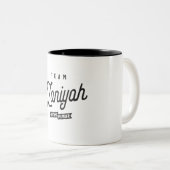 チームZaniyahライフタイムメンバパーソナライズされたー名 ツートーンマグカップ (正面右)