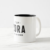 チームZoraライフタイムメンバパーソナライズされたー名 ツートーンマグカップ (正面右)